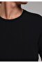 Regular Fit Round Neck Jacquard Men's Black Short Sleeve T-Shirt - 4