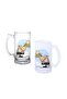 Businessman Beer Glass with Handle, Available in Frosted or Transparent 0120