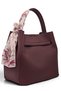 Burgundy, with Lock and Scarf Detail, Puppy Motif, Cross Strap, Small, Women's Hand and Shoulder Bag - 4