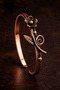 Women's Flower Motif Copper Bracelet Authentic Patterned Adjustable Elegant Stylish Design Bracelet