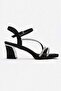 Women's Cross-Strapped Heeled Sandals; Black Glitter - 2