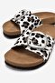 Women's Single Buckle Belted Slippers White Leopard - 3