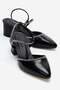 Women's Stone Heeled Shoes Black Yanki̇