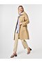 High Collar Cap with Pocket Detail in Beige - 2