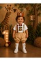 Giraffe Concept 1 Year Old Boy's Salopet Shirt Crown Bow Tie Socks Set