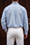 Rio sky blue soft linen-look semi-oversized relaxed fit shirt - 4
