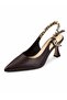 Women’s Heel- Pointed Toe Slingback Heel Shoes For Ladies with Scarf Strap – Black & Brown – Sizes 36-41 - 2