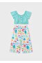 Girl's Floral Pants Set Blue