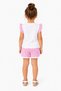Girl's 2-Piece Shorts Set White Fuchsia Summer Cotton T-Shirt Shorts Set - 3