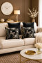 Black Marble Butterfly 4-Piece Throw Pillow Cover Set