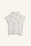 E3916A8Bg305 Beige Printed Cotton Beige Poncho Towel for Girls - 3