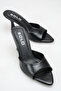 Calivia Black Rustic Women's Stylish New Season Pointed Toe Comfortable Thin Heeled Slippers