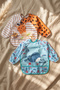 Pack of 2 Liquid-Proof Long Sleeve Children's Bibs 6-24 Months - Giraffe and Whale Patterned Stain-Proof - 6