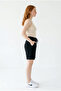 Women's Black Cotton Oversize Comfortable Fit Bermuda Shorts with Pockets and Elastic Waist - 2
