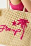 Straw Embroidery Detailed Shoulder Bag Y9210 Beige - 4