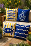 Blue White Marine Decorative Pillowcase Mediterranean Style Modern Balcony Cushion Cover