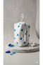 White Color Blue Large Polka Dot Sweet Makeup Bag / Pen Holder