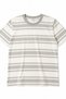 Women's 100% Cotton Gray Striped Crew Neck T-Shirt - 4