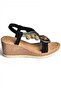 Y274501609 Black Wedge Sole Women's Sandals - 4