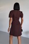 Women's Balloon Sleeve Atlas Fabric Mini Dress - 7