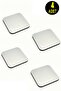 4Pcs Metal Top Wooden Base Silver Color Sand Pattern Wooden Turkish Coffee Cup Tea Mug Home Office Coasters Underlay