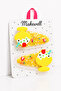 2-Piece Children's Snap Clips with Cupcake Figures – Transparent Glittery Pink Hair Clip Set