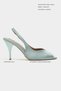 Roxy Turquoise Satin Ankle Strap Open Toe Detail Women's Heeled Shoes - 2