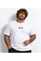 Men's Large Size Crew Neck T-Shirt Blessed 26147 White - 2