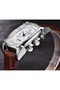 Mens Watches Multifunction Chronograph Date Quartz Watch for Men Brown Leather Band Analog Wrist Watch Gift for Men Casual Business - 5