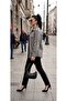 Women's Gray Oversize Star Embroidered Denim Shirt Jacket - 2