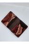 Genuine Leather Multi-Compartment Snake Print Minimalist Brown Black Card Holder & Wallet Drc65 - 2