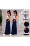 2-Piece Wide Leg Sweatpants Navy Blue Daily Use Loose Fit - 2