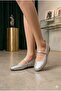Rowe Women's Flat Shoes with Front Strap and Buckle, Knitted Patterned Leather