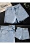 Women's Cyrstal Stone Detailed Stoned Denim Jean / Denim Shorts