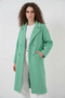 Women's Wide Collar Oversize Herringbone Patterned Cashmere Green Coat - 5