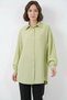 Women's Balloon Sleeve Oversize Viscose Green Shirt - 3