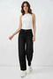 Women's High Waist Denim Black Trousers - 2
