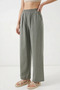 Women's Elastic Waist Wide Leg Gray Palazzo Trousers - 4