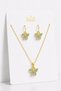 Gold Colored Necklace and Earring Set with Butterfly Design