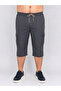Large Size Men's Capri Pants with Elastic Waist, Lace-Up and Cargo Pockets