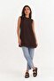 Women's Crew Neck Zero Sleeve Tunic Undergarment with Chiffon Detail on the Front - 4