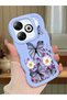 Infinix Smart 8 Compatible Case Camera Protector Blue Silicone Couple Phone Case Butterfly Pattern