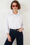 Women's Oversized Cotton White Shirt with Pocket Detail - 7