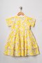 Girl's Mint Green Daisy Patterned Layered Dress with Ruffle Detail - 3