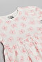 Printed Fit & Flare Dress with Crew Neck and Puff Sleeves - 3