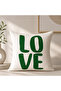 Green Pink Decorative Pillowcase Set of 4 Modern Love Ribbon Floral Pattern (Double Sided) - 6