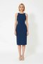 Women's Sleeveless Halter Neck Fitted Midi Pencil Skirt Woven Dress Accessory Detailed Casual Comfortable - 4