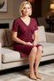 Women's Plus Size Floral Print V-Neck Short Sleeve Skater Cut Knitted Dress Casual Comfortable Modern Stylish - 3