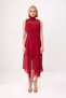 Women's Asymmetrical Cut Chiffon Lined Sleeveless Midi Dress High Neck Yoryo Woven Comfortable Casual Modern - 4