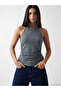 Blue halter neck ruched blouse - 5